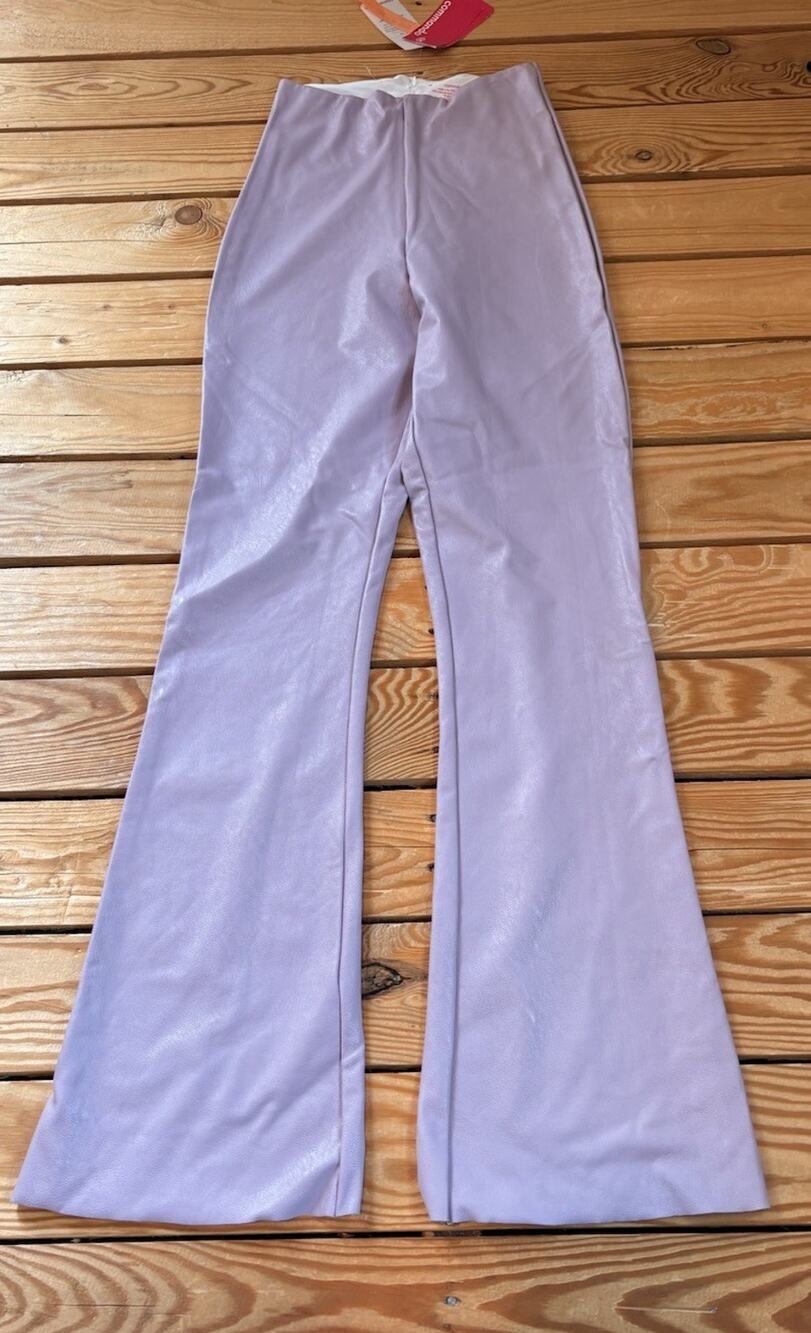 Commando NWT $148 Women’s Faux leather flare leggings size M Lavender Q5